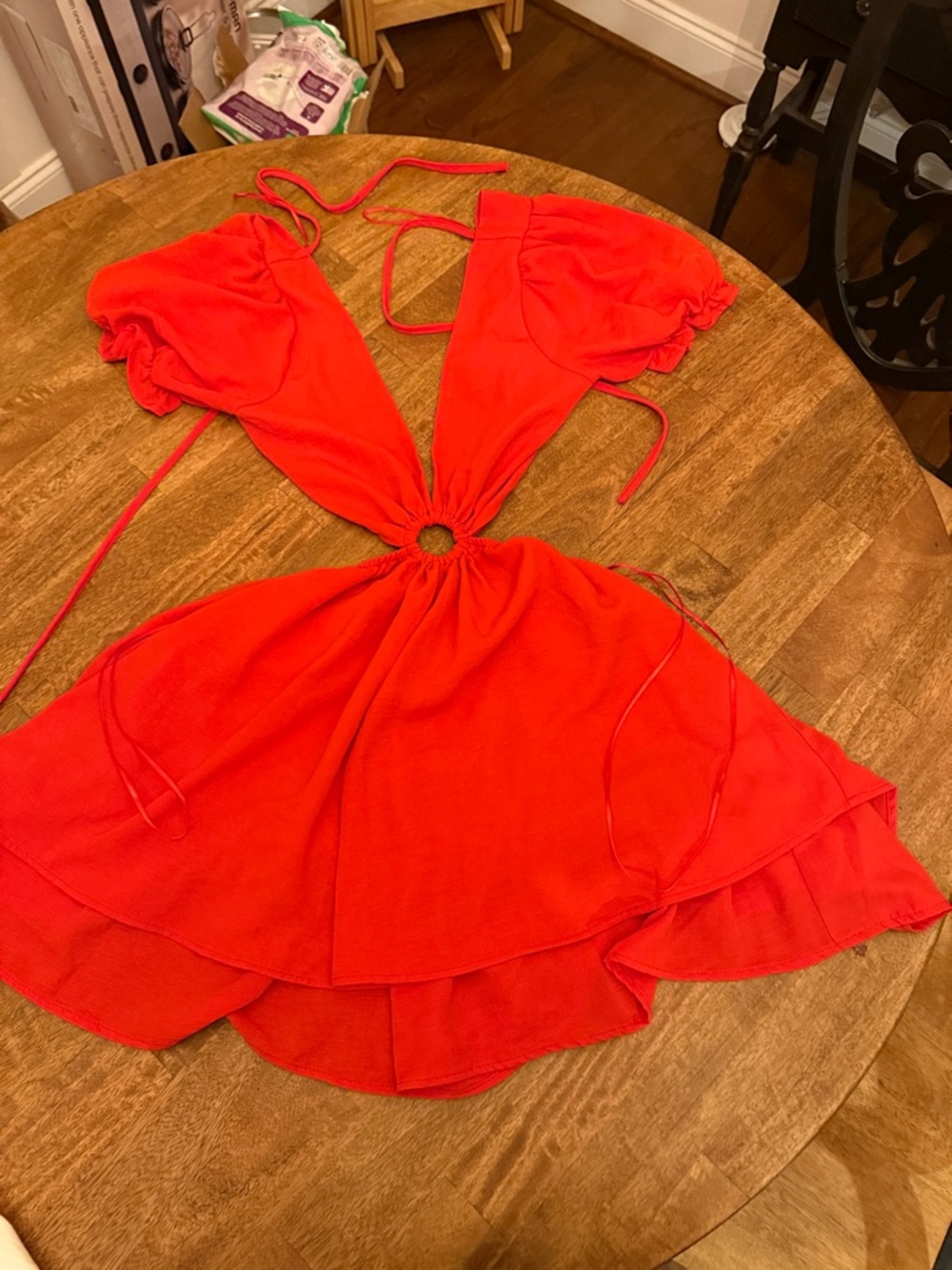 Altar'd State Red Halter Ring Mini Dress